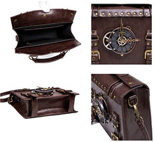 Cargar imagen en el visor de la galería, Bolso en Piel Estilo Steampunk para Hombre y mujer.
