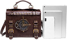 Cargar imagen en el visor de la galería, Bolso en Piel Estilo Steampunk para Hombre y mujer.
