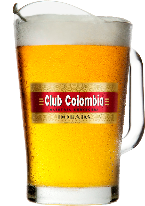 JARRA DE CERVEZA CLUB COLOMBIA DORADA